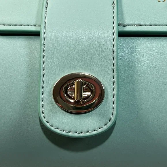 Saia London The Emmeline Yoga Mat Bag Teal New Vegan Faux Leather Shoulder Strap - Picture 12 of 16